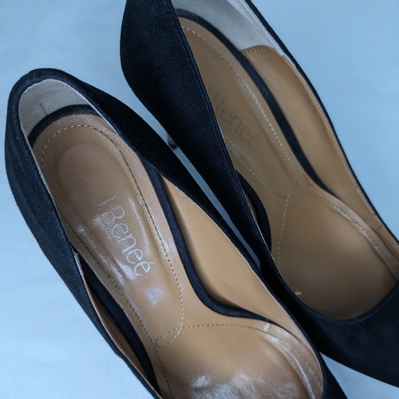 J. Renee 9.5 Velvet & Metal Heel Pointed Toe Pumps - Picture 8 of 16
